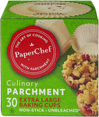 X-Large Parchment Baking Cups - Easy Release, Non-Stick Paper - 30 Count
