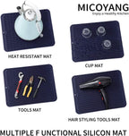 Silicone Dish Drying Mat for Multiple Usage,Easy clean,Eco-friendly,Heat-resistant Silicone Mat for Kitchen Counter or Sink,Refrigerator or drawer liner Navy Blue L 16 inches x 12 inches