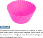 uxcell 18Pcs Silicone Cupcake Liners, Non-Stick Baking Cups, for Cooking Eggs, Baking Muffins and Make a Cake(Rose Red)