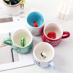 Narwhal Ceramic Cup Hidden 3D Animal Inside Mug,12 oz Cute Cartoon Handmade Figurine Mugs,Christmas Birthday Surprise for Friends Family or Kids (12 oz, Blue Narwhal)