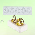 mostsom3D Hollow Out Lace Mold Silicone Pinecone Shape Fondant Molds Chocolate Mould For Cake Pastry Decor Baking Gumpaste Moulds Decoration Sugar Lace Veil Mat (O_ Pinecone)