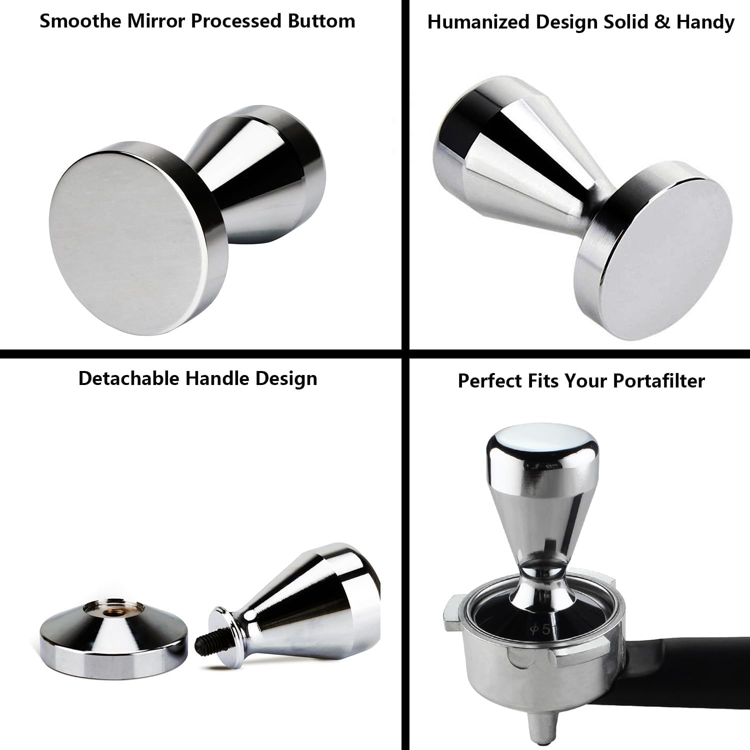 Coffee Tamper Press Chromed (49 mm / 1.9"