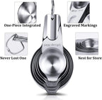 Measuring Cups Stainless Steel 7 Piece Stackable Set for Dry or Liquid Ingredients Measurement - Kitchen Gadgets & Utensils Metal Measuring Cups Best for Cooking & Baking