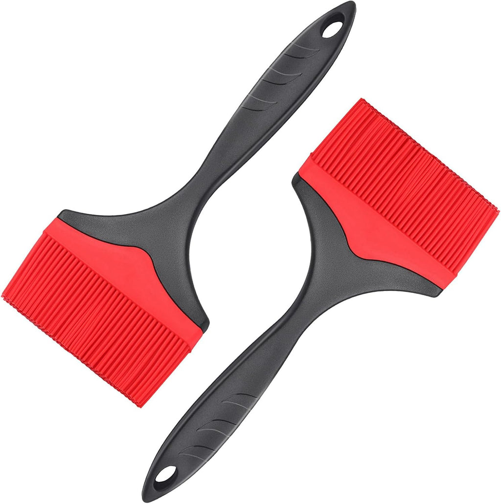 Large Silicone Basting Pastry Brush - Silicone Basting Brush for Grilling,Heat Resistant Brushes Spread Oil Butter Sauce for Cooking Baking BBQ,3.95inch Extra Wide Grill Basting Brush（Red 2）