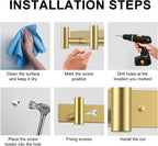 VAEHOLD Hat and Coat Wall Mount Rack - Hooks for Robes, Bags, Keys, and Towels - Bathroom Towel Hanger Organizer (Gold, “T“ Shape 5 Hooks 1 Pack)