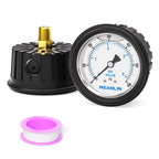 MEANLIN MEASURE 0~60Psi Stainless Steel Liquid Filled Pressure Gauge 1/4" NPT 2.5" FACE DIAL with Rubber Protective Sleeve, Center Back Mount