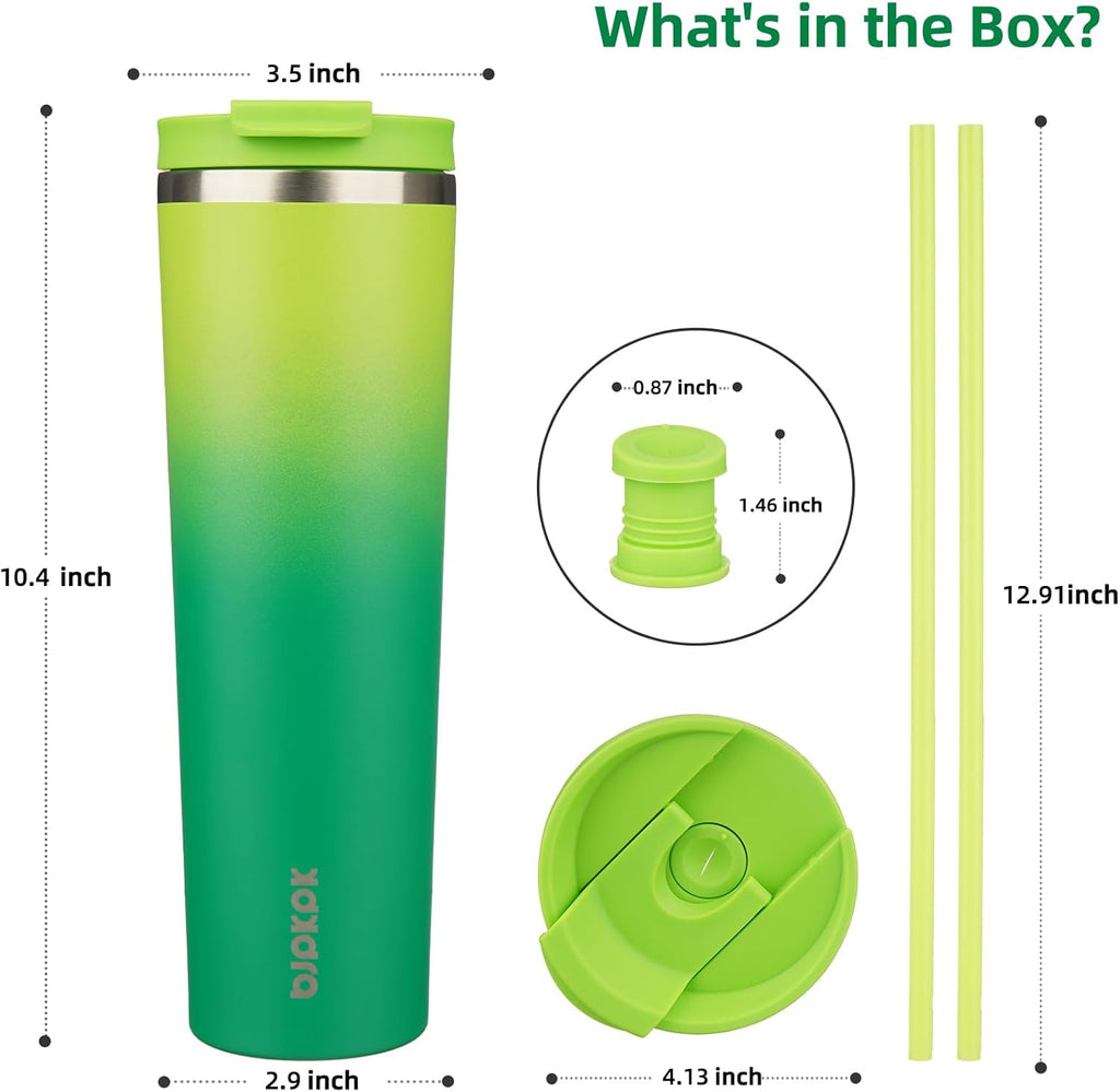 BJPKPK 34oz Tumbler With lid And Straw Stainless Steel Travel Coffee Mug Insulated Tumblers Cups,Bamboo Grove