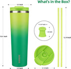 BJPKPK 34oz Tumbler With lid And Straw Stainless Steel Travel Coffee Mug Insulated Tumblers Cups,Bamboo Grove