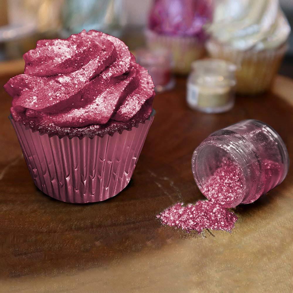 BAKELL Cranberry Edible Glitter, 25 Grams | TINKER DUST Edible Glitter | KOSHER Certified | 100% Edible Glitter | Cakes, Cupcakes, Cake Pops, Drinks, Dessert Vegan Glitter & Dusts (25g, Cranberry)