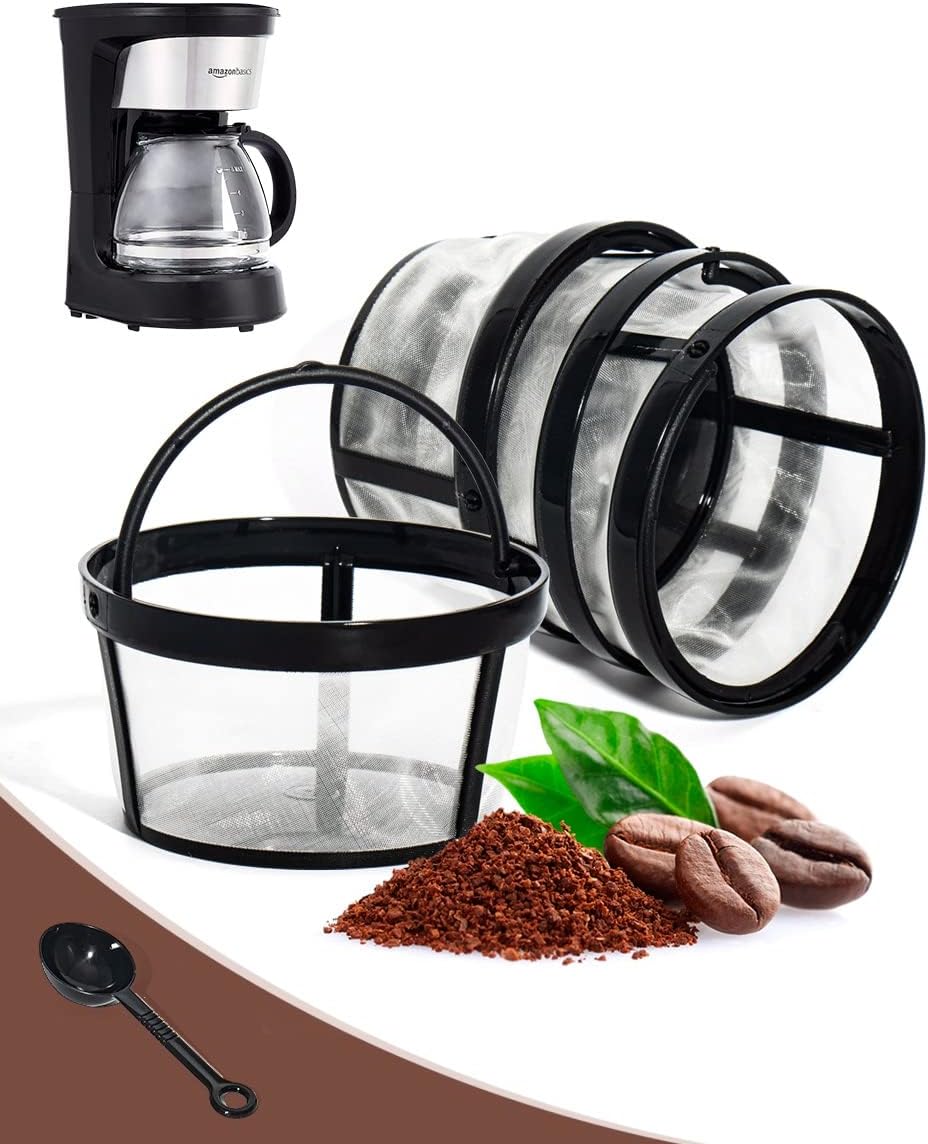 Replacement 4 Packs Reusable Coffee Filters For Mr. Coffee 4-5 Cup Drip Coffeemakers-Nylon Mesh With Handle