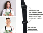 Tropical Leaves and Hawaiian Flower Bib Apron with Adjustable Neck for Men Women,Suitable for Home Kitchen Cooking Waitress Chef Grill Bistro Baking BBQ Cobbler Apron