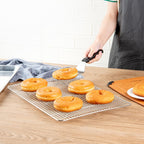 Restaurantware Met Lux 11.8 x 16.9 Inch Wire Baking Rack 1 Heavy-Duty Oven Wire Rack - Fits Half Size Sheet Pan Dishwashable Stainless Steel Cooling Rack Elevated Feet Oven-Ready Up To 575F