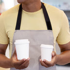 Smygoods White Disposable Paper Coffee Cups with Lids (8 OZ, 100 Count) For Hot Beverages, Tea, Espresso, Cocoa - To Go Drink Containers, Café & Office