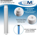 Water Softening Filter Cartridge | 20" Standard Universal Size | Ion Exchange Filter Softens Water | Great for Espresso and Washing Machines (20" Standard | 1 Pack)