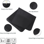 Silicone Dish Drying Mat for Multiple Usage,Easy clean,Eco-friendly,Heat-resistant Silicone Mat for Kitchen Counter or Sink,Refrigerator or Drawer Liner Black 5XL 36inches x 18inches