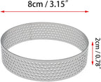 4 Pcs Perforated Tart Rings for Baking 3.15" Cake Mousse Ring Stainless Steel Circle Tartlet Molds