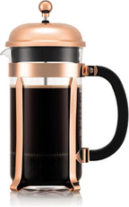Bodum 34oz Chambord French Press Coffee Maker, High-Heat Borosilicate Glass, Stainless Steel, Copper – Made in Portugal