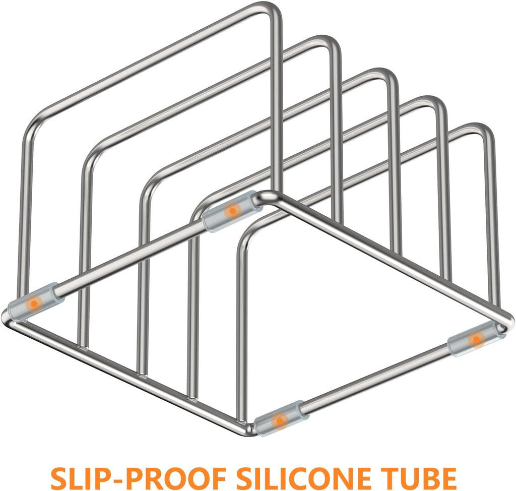 Cutting Board Holder Stand, Chopping Board Storage Rack, Cutting Board Organizer, 304 Stainless Steel Chopping Board Holder, Cookie Sheets Organizer 1.0+1.2 Inch Width Slots (2 PCS)