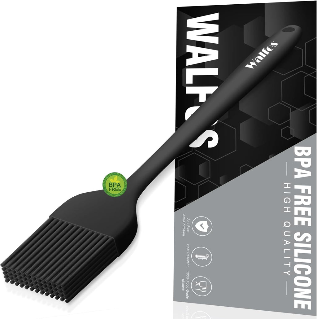 Walfos Silicone Basting Pastry Brush, Heat Resistant Pastry Brush, Perfect for Oil Butter BBQ Grill Baking Kitchen Cooking, Strong Steel Core and One-Pieces Design, BPA Free and Dishwasher safe (10")