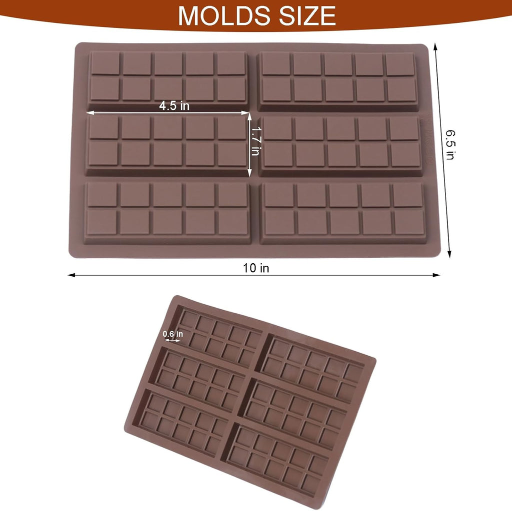 Dubai Chocolate Mold-Non-Stick Chocolate Bar Mold, Food Grade Silicone Deep Mold for Chocolate Stuffed Bar,Candy, Snacks,DIY Treats & Homemade Gifts (10 Snap)