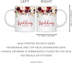 Andaz Press 11oz. Wedding Ceramic Coffee Tea Mug Gift, Fall Autumn Marsala Burgundy Flowers Roses Florals, Wedding Planner, 1-Pack, Includes Gift Box
