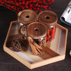 SAIOOL Glass Jars, Food Storage Containers with Airtight Acacia Lids, 20FL OZ(600ml) Glass Canisters Set-3, Clear Containers Suit for Storing Tea, Coffee, Flour, Candy, Cookie, Rice, Sugar, Pasta