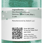 BAKELL Emerald Green Edible Glitter, 50 Grams | TINKER DUST Edible Glitter | KOSHER Certified | 100% Edible Glitter | Cakes, Cupcakes, Cake Pops, Drinks, Dessert Vegan Glitter & Dusts (50g, Emerald Green)