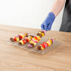 Restaurantware Met Lux 8.5 x 12 Inch Wire Baking Rack 1 Heavy-Duty Oven Wire Rack - Fits Quarter Size Sheet Pan Dishwashable Stainless Steel Cooling Rack Elevated Feet Oven-Ready Up To 575F