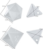 4 Pack Resin Mold Set - 4 Inch Dice, Triangle, Pentagon, 3D Candle & Chocolate Mold for Resin Candle & Soap Making
