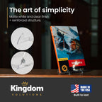 KINGDOM SOLUTIONS MADE IN USA 4-Pack Adjustable Acrylic Easels - Plate Stand - Sturdy Book Stand for Art, Pictures, Plates, Frames - Unique on the Market