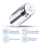 QP Calibration Weights, 50 Gram Scale Weights, OIML Class M1 High Precision Stainless Steel Scale Balance Weights with Chrome Finish, Calibration Weights for Digital Scale, Kitchen Scale, Pocket Scale
