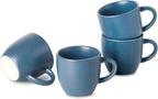 Hasense Ceramic 3 OZ Espresso Cups, Porcelain Espresso Demitasse Cups Set of 4 for Double shot, Lungo and Ristretto, Tiny Italian Expresso Shot Coffee Mugs for Home and Office, Blue
