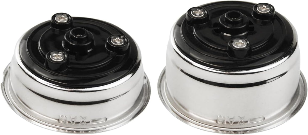 2Pcs Coffee Filter Basket, 51mm Pressurized Coffee Filter Cups Strainer Stainless Steel With Strainer, Coffee Detachable Espresso Machine Portafilter Basket Replacement for Home Office (Single+Double)