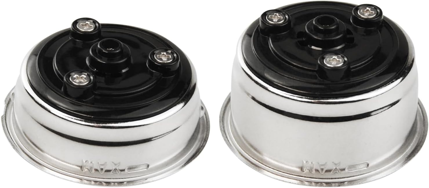 2Pcs Coffee Filter Basket, 51mm Pressurized Coffee Filter Cups Strainer Stainless Steel With Strainer, Coffee Detachable Espresso Machine Portafilter Basket Replacement for Home Office (Single+Double)