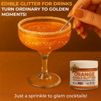 Bulk (20g) Orange Edible Glitter for Drinks | Premium Edible Glitter for Cakes Drink Brew Glitter Orange Edible Glitter Orange Cake Decorations Edible Orange Glitter for Strawberries Cocktail Glitter