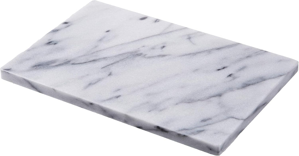 JEmarble Pastry Board 8x12 inch with Non-Slip Rubber Feets for Stability Perfect for Keep the Dough Cool and Chocolate Tempering(Premium Quality) White