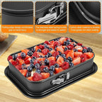 HEAVYSEVEN Removable Bottom Rectangle Cake Pan - Carbon Steel Cheesecake & Torte Baking Pan with Detachable Base