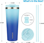 BJPKPK 26oz Insulated Tumbler With lid And Straw Stainless Steel Tumblers Travel Coffee Mug Reusable Thermal Cup,Sky