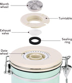 ShanSon Coffee Canister Airtight Coffee Container Stainless Steel Coffee Bean Storage Container with Scoop and See Through Window Coffee Canister for Beans Grounds Sugar Flour Tea Cereal,16OZ,Green