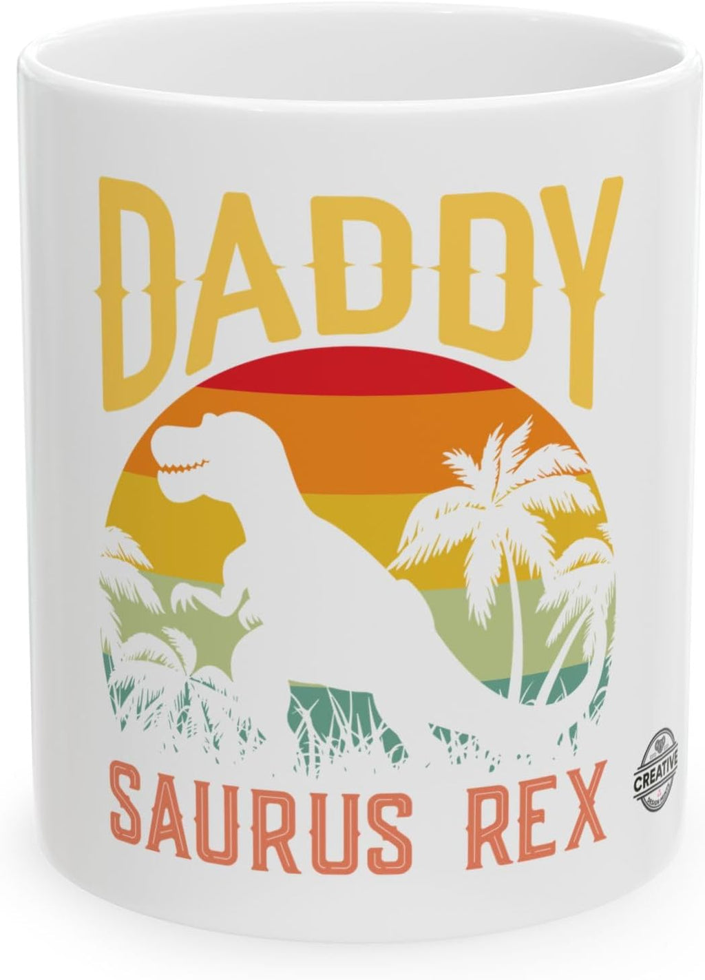 11 OZ Novelty Coffee Mugs - Christmas Gift (Daddy Saurus Rex Theme)