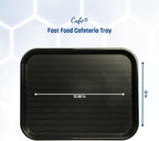 Carlisle FoodService Products Fast Food Cafeteria Tray 14" x 18", Durable Polypropylene with Slip-Resistant Surface, Stackable for Cafes and Schools, BPA-Free, Black