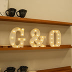 Foaky LED Letter Lights Sign Marquee Light Up Letters Sign for Night Light Wedding/Birthday Party Battery Powered Christmas Lamp Home Bar Decoration(G)