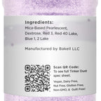 Bakell Lilac Purple Tinker Dust - (45g 1x Shaker Jar) | Add Elegance to Your Baking and Beverages with Edible Glitter!