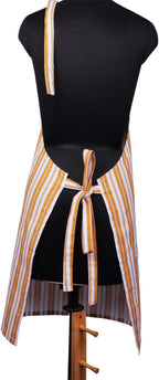 AMOUR INFINI Cotton Aprons for Women with Pockets Adjustable Strap and Waist Ties Reusable Printed Aprons for Baking, Cooking, Gardening (27.5 x 33 Inches - Yellow)