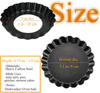 Mini Tart Pans 4 Inch with Removable Bottom, Nonstick Quiche Pan Fluted Carbon Steel Pie Tart Pans for Baking Tartlets, Mousse Cakes, Tart Shells – Set of 7