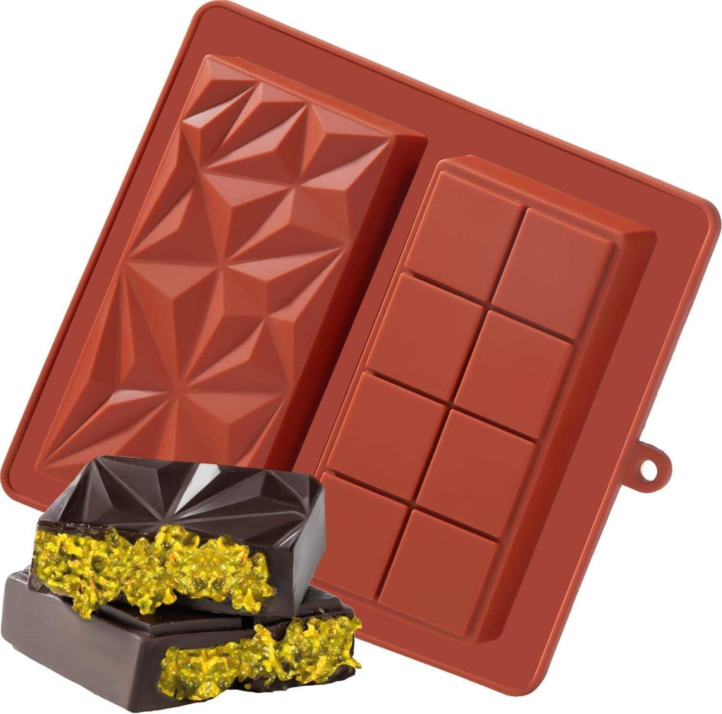 HABP GLOBAL 1 inch Chocolate Bar Mold, Silicone Deep Mold Ideal for making Homemade Stuffed Dubai Pistachio Chocolate,