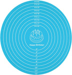 Silicone Baking Mat Cake Mat Silicone Cake Mat Silicone Baking Mat with Measurements for CakeTurntable Stand Non-Stick Heat Resistant Pastry Baking Sheet -Blue