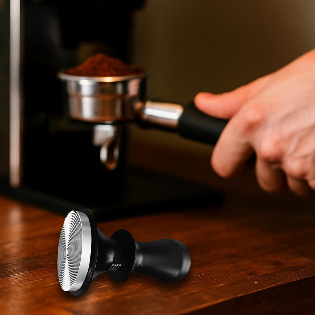 Yeelan 51mm Espresso Coffee Tamper, Calibrated Double Spring Loaded Coffee Tamper, Flat Stainless Steel Base Espresso Tools, Tamper for Espresso Machine, Espresso Accessories