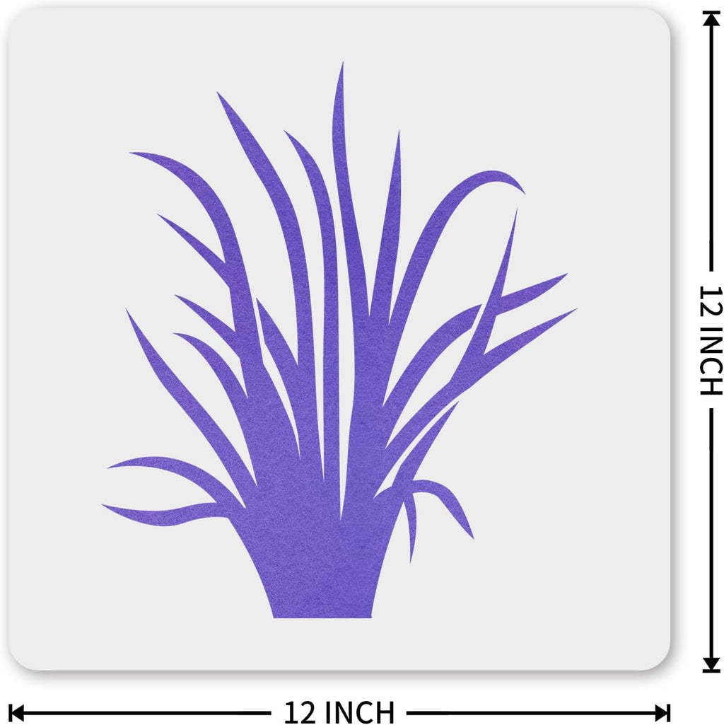 MAGJUCHE Grass Stencil 12 Inches, Reusable Grass Stencil for Painting DIY Crafts Decor