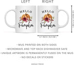 Andaz Press Fall Burgundy Marsala 11oz. Ceramic Coffee Tea Mug, Hello Pumpkin, 1-Pack, Pumpkin Floral Graphic, Birthday, Friend, Family, Coworker, Autumn Season, Festive Holiday Ideas
